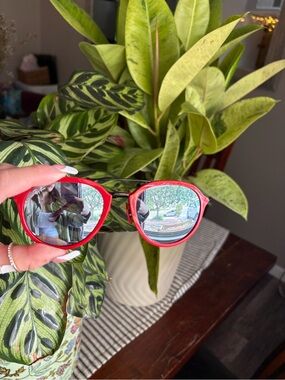 Ray-Ban Red Frame with Mirrored Lenses